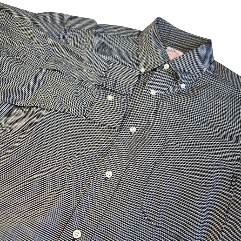 BROOKS BROTHERS Button Down Shirt‎ Mens 15.5 - 2 Black Gingham Micro Check